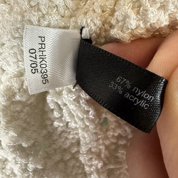 VTG 2005 Y2K The Limited White Crochet Tie Front Cardigan MEDIUM Cream Whimsy - Picture 12 of 13